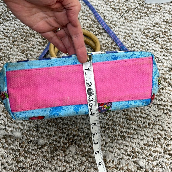 Vintage Anne Ormsby Surviving Stress Bamboo Handle Canvas Beach Purse - Picture 15 of 15